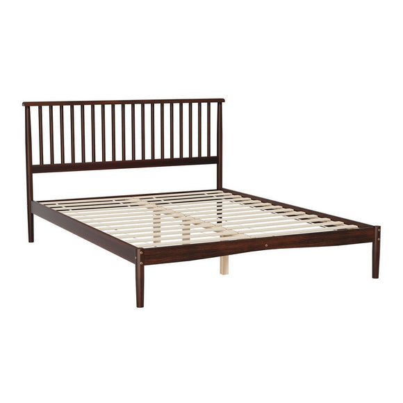Artiss Bed Frame Queen Size Wooden Base Mattress Platform Timber Walnut VISE - RnR Galore