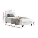 Artiss Bed Frame Single Size Boucle Fabric Mattress Base Platform Wooden - RnR Galore