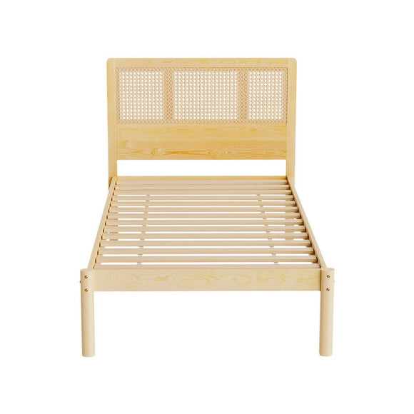 Artiss Bed Frame Single Size Rattan Wooden RITA - RnR Galore