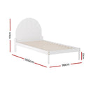 Artiss Bed Frame Single Size Wooden White DALY - RnR Galore