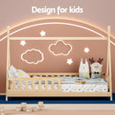 Artiss Bed Frame Wooden Kids House Frames Oak PUAH - RnR Galore