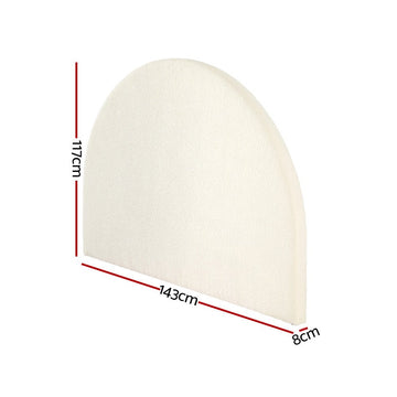 Artiss Bed Head Headboard Bed Frame Double Boucle - GREI White - RnR Galore