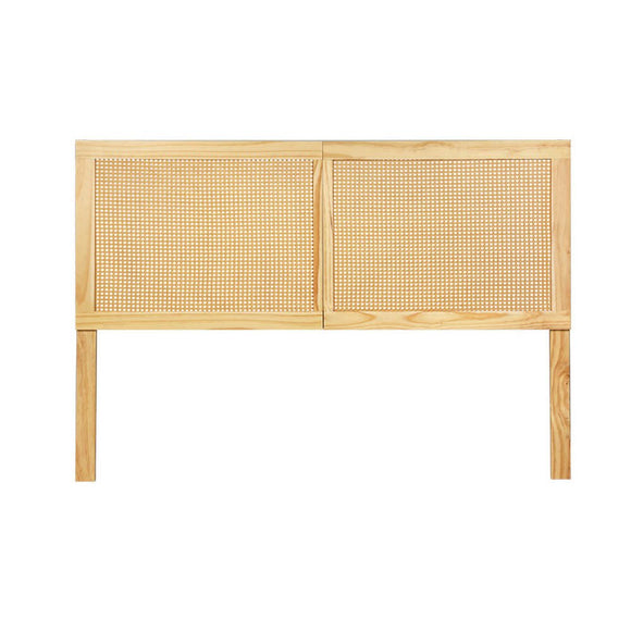 Artiss Bed Head Headboard Double Rattan - RIBO Pine - RnR Galore