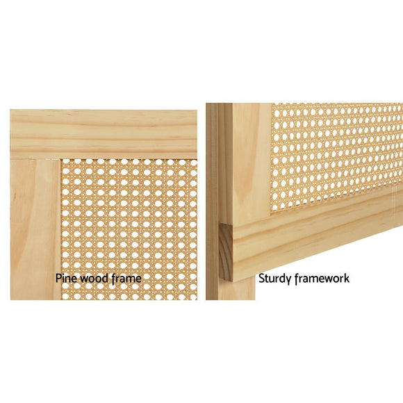Artiss Bed Head Headboard Double Rattan - RIBO Pine - RnR Galore