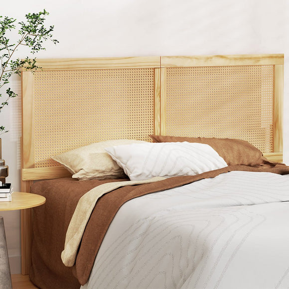 Artiss Bed Head Headboard Queen Rattan - RIBO Pine - RnR Galore