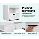 Artiss Bedside Table 1 Drawer with Shelf - FARA White - RnR Galore
