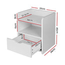 Artiss Bedside Table 1 Drawer with Shelf - FARA White - RnR Galore