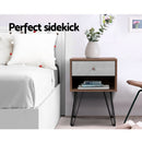 Artiss Bedside Table 1 Drawers with Shelf - LARS - RnR Galore