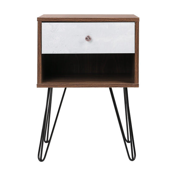 Artiss Bedside Table 1 Drawers with Shelf - LARS - RnR Galore