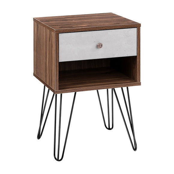 Artiss Bedside Table 1 Drawers with Shelf - LARS - RnR Galore