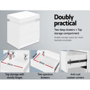 Artiss Bedside Table 2 Drawers Lift - up Storage - COLEY White - RnR Galore