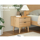 Artiss Bedside Table 2 Drawers - Pine - RnR Galore