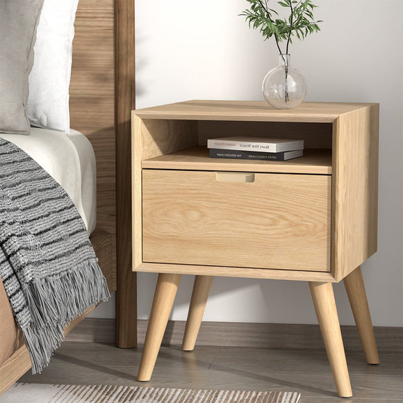Artiss Bedside Table Drawers Side Table Shelf Storage Cabinet Nightstand GORR - RnR Galore