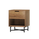 Artiss Bedside Table Drawers Side Table Shelf Storage Nightstand Rust Oak KRAVU - RnR Galore