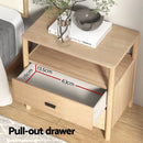 Artiss Bedside Table Nightstand 2 Drawers - Pine - RnR Galore