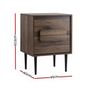 Artiss Bedside Table Nightstand 2 Drawers - Walnut - RnR Galore