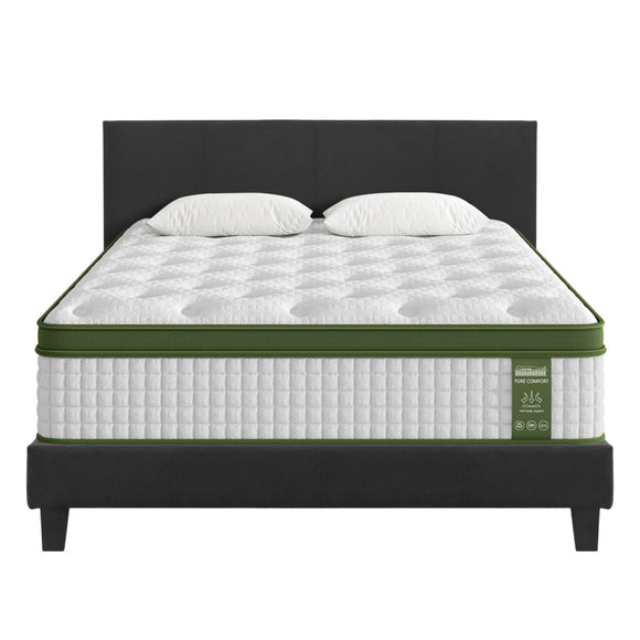 Artiss BedStory Double Bed Frame Mattress Set Platform Upholstered Hybrid Pocket Coil - RnR Galore