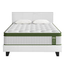 Artiss BedStory Queen Bed Frame Set with Hybrid Mattress and Leather Frame Medium White - RnR Galore