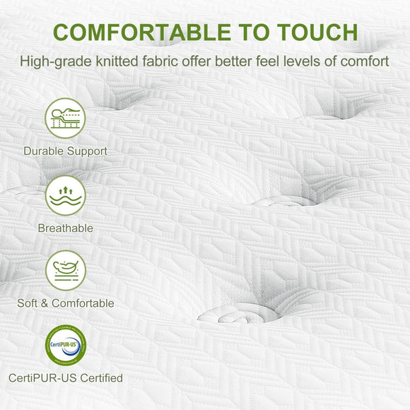 Artiss BedStory Single Bed Frame Mattress Bundle Platform Headboard Medium Firm Hybrid White - RnR Galore