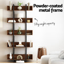 Artiss Bookshelf 5 - Tier Bookcase Display Shelves Metal Storage Stand Rack Walnut - RnR Galore
