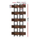 Artiss Bookshelf 5 - Tier Bookcase Display Shelves Metal Storage Stand Rack Walnut - RnR Galore