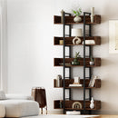 Artiss Bookshelf 5 - Tier Bookcase Display Shelves Metal Storage Stand Rack Walnut - RnR Galore