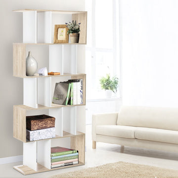 Artiss Bookshelf 5 Tiers - RITA White and Oak - RnR Galore
