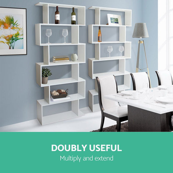 Artiss Bookshelf 6 Tiers - RIVA White - RnR Galore