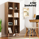 Artiss Bookshelf Bookcase 4 Tiers LEOR Walnut - RnR Galore