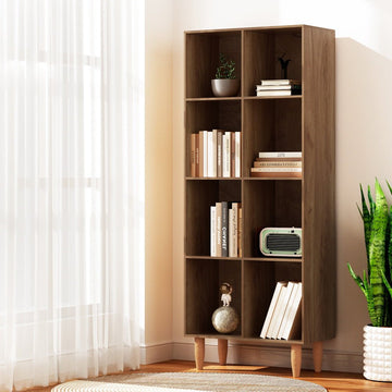 Artiss Bookshelf Bookcase 4 Tiers LEOR Walnut - RnR Galore