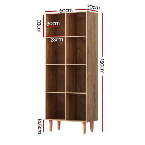 Artiss Bookshelf Bookcase 4 Tiers LEOR Walnut - RnR Galore