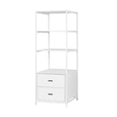 Artiss Bookshelf Display Shelf 2 Drawers 152CM White - RnR Galore