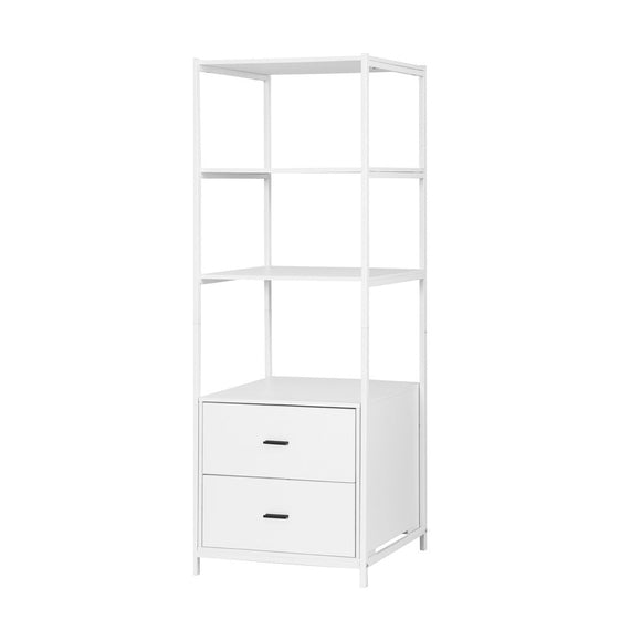 Artiss Bookshelf Display Shelf 2 Drawers 152CM White - RnR Galore
