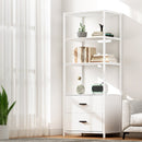 Artiss Bookshelf Display Shelf 2 Drawers 152CM White - RnR Galore