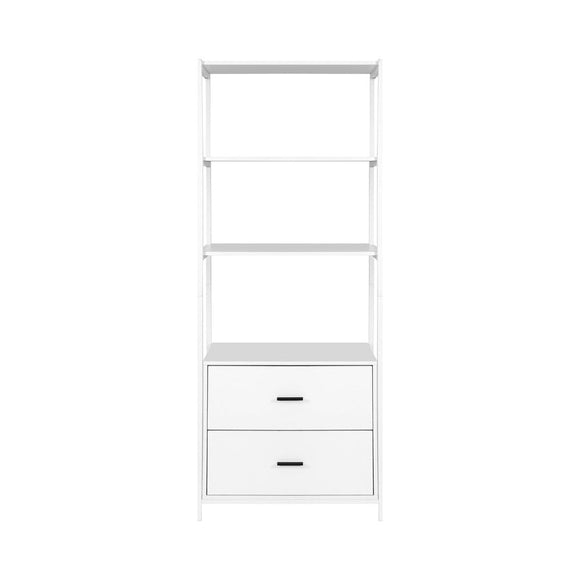 Artiss Bookshelf Display Shelf 2 Drawers 152CM White - RnR Galore