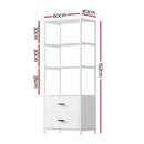Artiss Bookshelf Display Shelf 2 Drawers 152CM White - RnR Galore