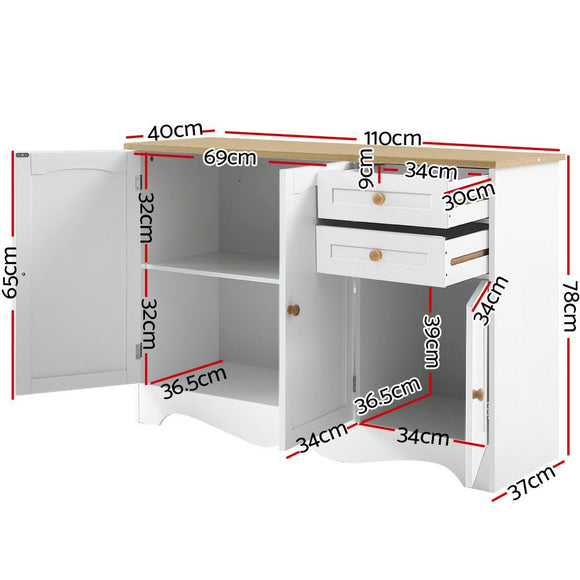 Artiss Buffet Sideboard 3 Doors - BERNE White - RnR Galore