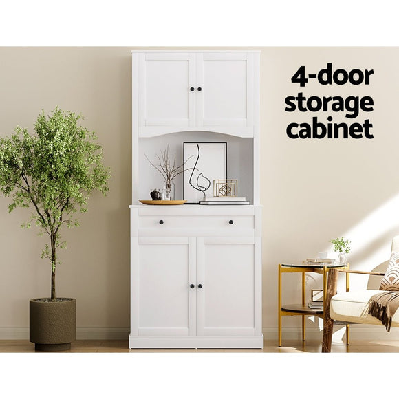 Artiss Buffet Sideboard Cabinet Cupboard Pantry Storage Shelves Hutch White - RnR Galore