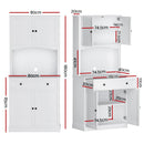 Artiss Buffet Sideboard Cabinet Cupboard Pantry Storage Shelves Hutch White - RnR Galore