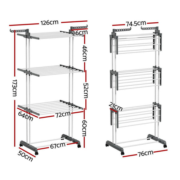 Artiss Clothes Airer Drying Rack 173cm Coat Hanger Foldable - RnR Galore