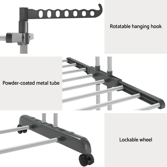 Artiss Clothes Airer Drying Rack 173cm Coat Hanger Foldable - RnR Galore