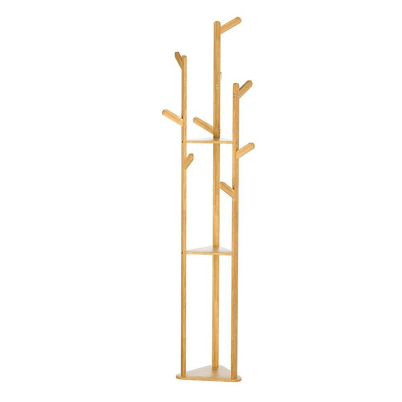 Artiss Clothes Rack Airer Coat Stand 9 Hooks Bamboo - RnR Galore