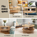 Artiss Coffee Table 2 - Tier Round Wood - RnR Galore