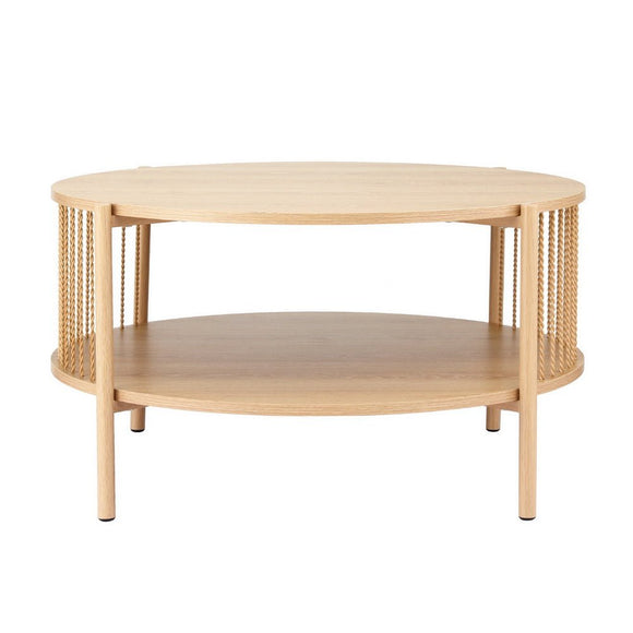 Artiss Coffee Table 2 - Tier Round Wood - RnR Galore