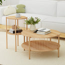 Artiss Coffee Table 2 - Tier Round Wood - RnR Galore