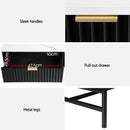 Artiss Coffee Table Drawer Storage Shelf Black - RnR Galore