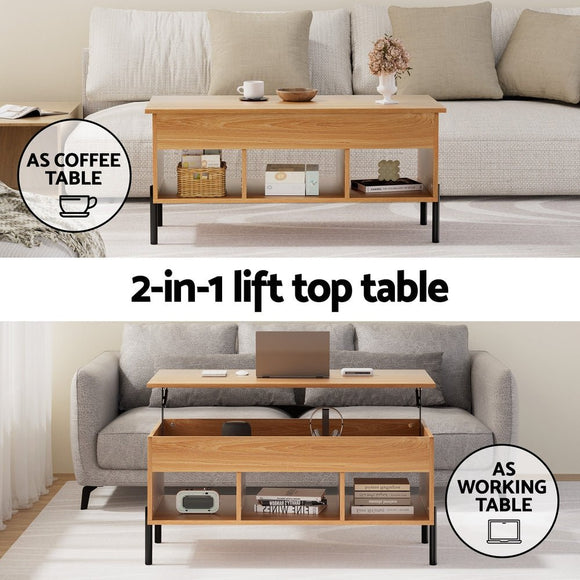 Artiss Coffee Table Lift - top Oak - RnR Galore