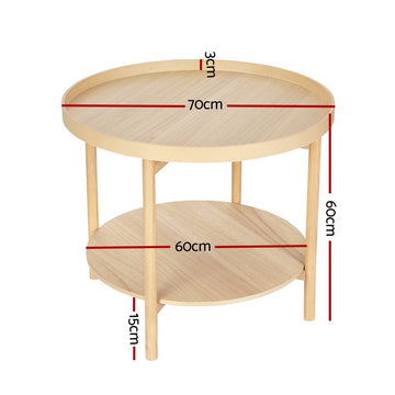 Artiss Coffee Table Side Table Round 70CM - RnR Galore