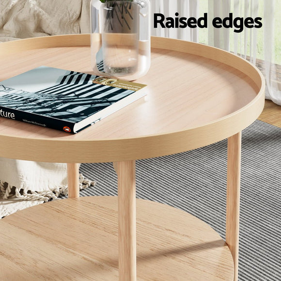 Artiss Coffee Table Side Table Round 70CM - RnR Galore