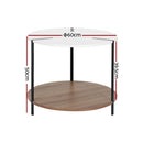 Artiss Coffee Table Side Table Round White Cedric - RnR Galore